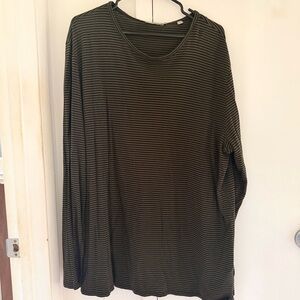 Vince Olive and Black Striped Top